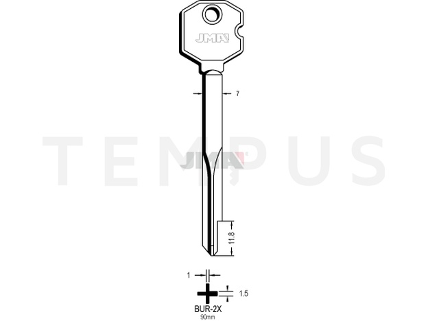 Jma BUR-2X Krstasti ključ (Silca XBW2 / Errebi FX85) 12658
