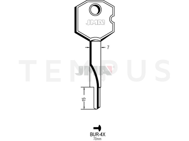 Jma BUR-4X Krstasti ključ (Silca XBW4 / Errebi FXT1) 12664