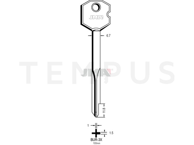 BUR-3X Krstasti ključ (Silca XBW3 / Errebi FX100) 12661