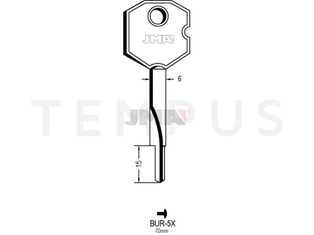 Jma BUR-5X Krstasti ključ (Silca XBW5 / Errebi FXT2) 12667
