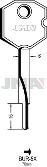 JMA BUR-5X Krstasti ključ (Silca XBW5 / Errebi FXT2)